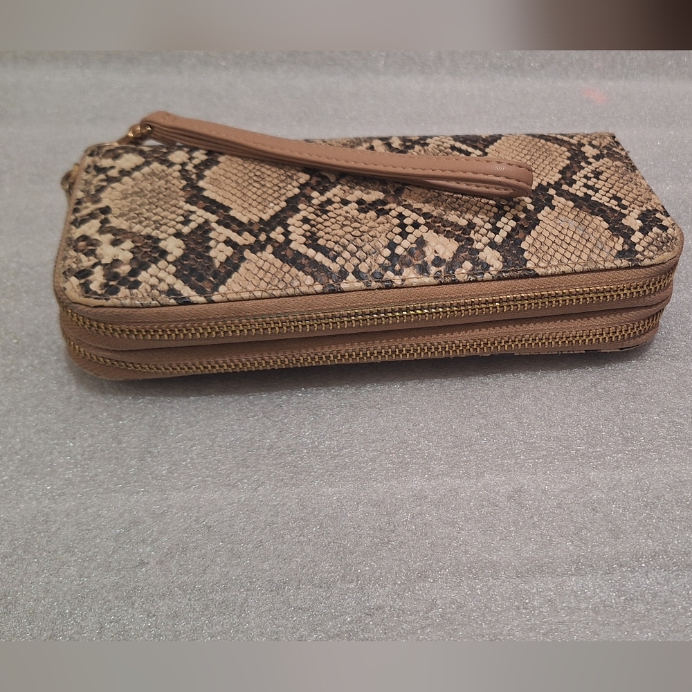 Brown Snake Print Women's Clutch